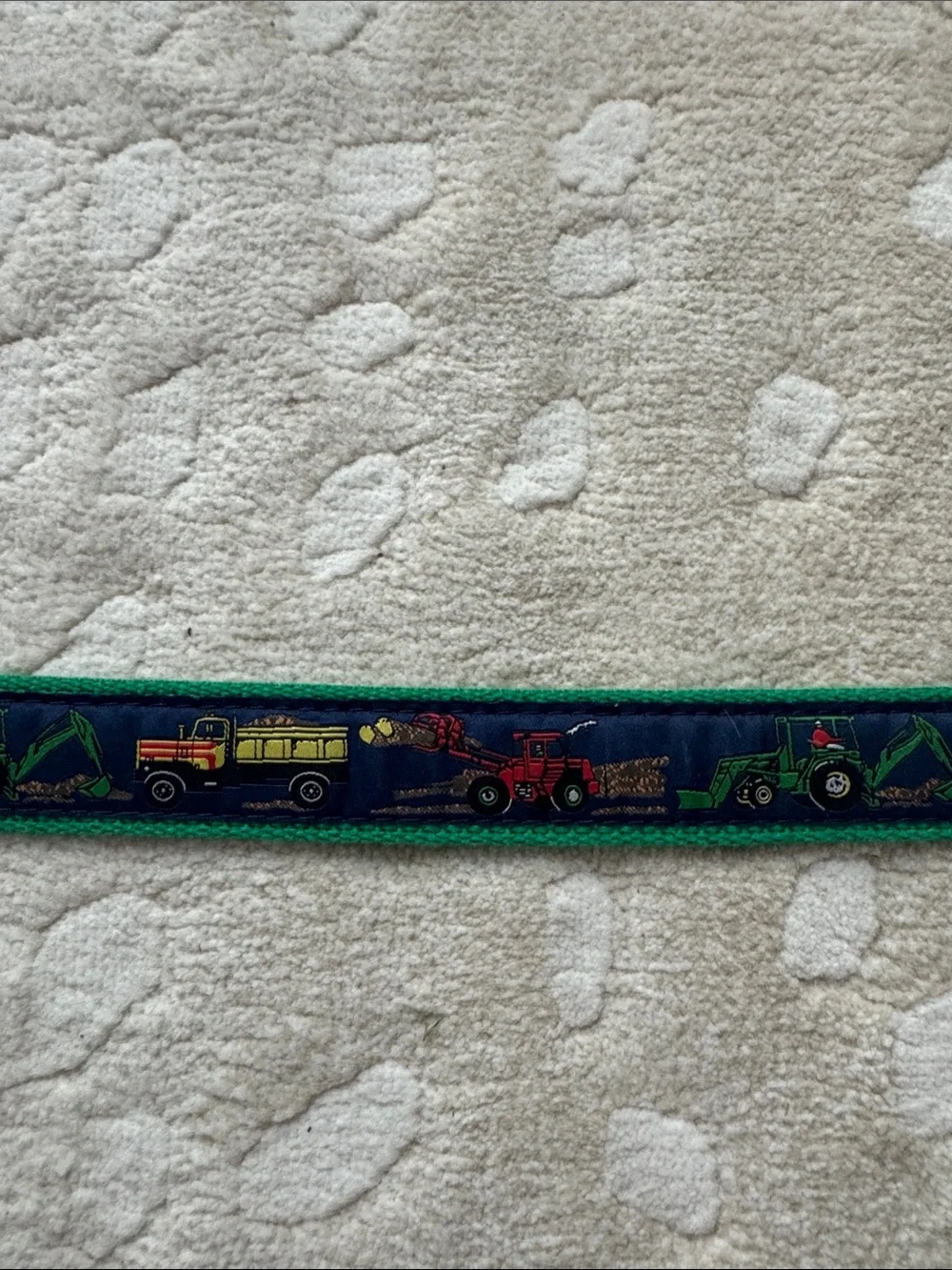 Bailey Boys Embroidered Green and Blue Belt with Trucks